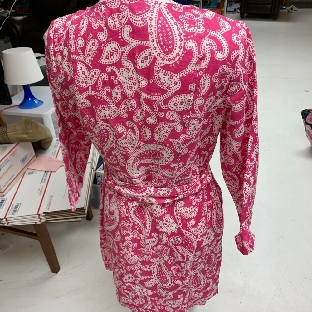 BODEN 💯 linen dress petite 10P 21in pit L-33in side zip side pockets #easter - Picture 2 of 7